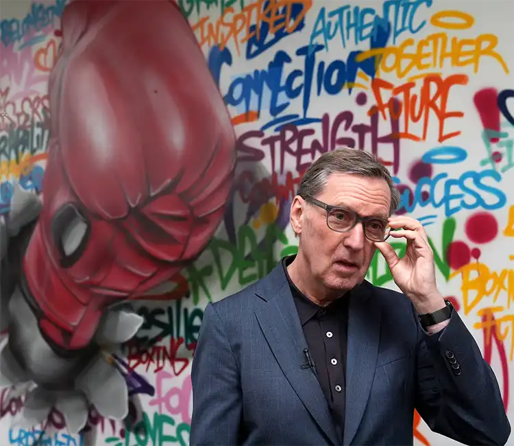 Alan Milburn speaking at the launch event at Boxing Futures in Yaxley, Peterborough